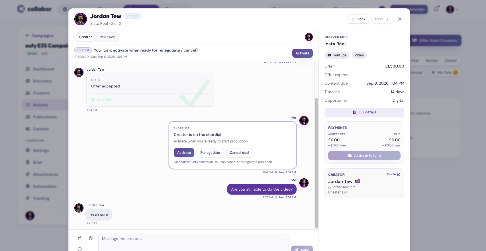 Centralised Chat interface preview